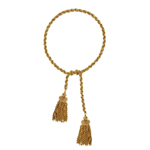 Vintage Monet Gold Rope Tassel Necklace – erinknightdesigns